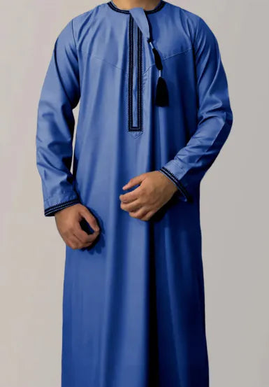 Embroidered Men's Long Sleeve Thobe