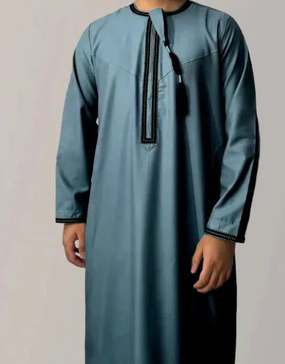 Embroidered Men's Long Sleeve Thobe