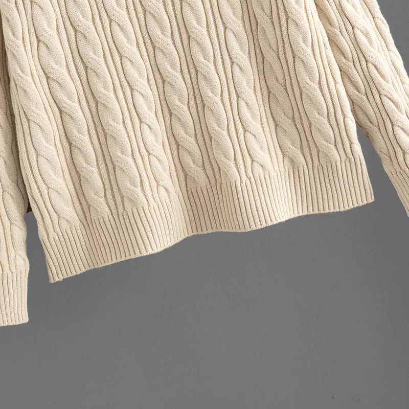 V-Neck Wool Cashmere Knitted Set